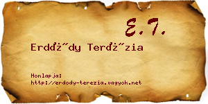 Erdődy Terézia névjegykártya